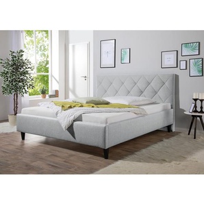 Polsterbett Monteverde 200 x 200cm Strukturstoff Grau/Kies