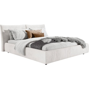 Polsterbett PLACES OF STYLE Priora Betten Gr. Feincord, Liegefläche B/L: 140 cm x 220 cm Betthöhe: 38 cm, kein Härtegrad, silberfarben (silber) Polsterbetten ohne Bettkasten auch in NaturLEDER, Cord, belastbar bis 280kg, Überlänge 220 cm