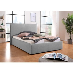 Polsterbett Sina 140 x 200cm Strukturstoff Grau/Grau