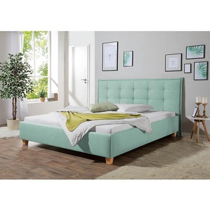 Polsterbett Skann 160 x 200cm Strukturstoff Grün/Mintgrün