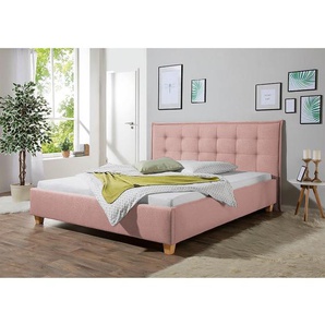 Polsterbett Skann 180 x 200cm Strukturstoff Pink/Altrosa