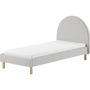 Polsterbett VIPACK MOON Betten Gr. Liegefläche B/L: 90 cm x 200 cm Betthöhe: 18 cm, kein Härtegrad, ohne Matratze, grau (grau, grau, grau) Polsterbetten ohne Bettkasten 2 Breiten (90 o. 140 cm), Lattenrost, Bouclé Stoff, wahlw. 4 Farben