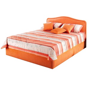 Polsterbett WESTFALIA SCHLAFKOMFORT Betten Gr. Microfaser, Liegefläche B/L: 100 cm x 200 cm Betthöhe: 34 cm, Gewicht bis: 80 kg H2, Kaltschaummatratze, orange (terrakotta) Polsterbett Polsterbetten ohne Bettkasten mit Betten