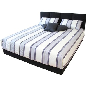 Polsterbett, schwarz, B:130cm L:210cm, Bezug Bett: Microfaser (100% Polyester), Bonnell-Federkernmatratze: 51% Polypropylen, 39% Polyester und 10% Baumwolle, Kaltschaummatratze: 100% Polyester, Bezug abnehm- und waschbar bis 60u00b0C, WESTFALIA