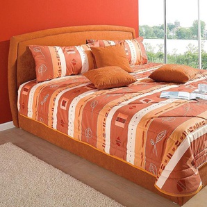 Polsterbett WESTFALIA SCHLAFKOMFORT Betten Gr. Microfaser, Liegefläche B/L: 120 cm x 200 cm Betthöhe: 42 cm, Gewicht bis: 80 kg H2, Bonnell-Federkernmatratze, orange (terrakotta) Polsterbett Polsterbetten ohne Bettkasten mit Betten