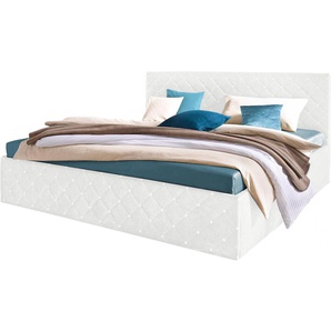 Polsterbett, weiß, B:190cm L:212cm, Bezug Bett: Microfaser (100% Polyester), Bonnell-Federkernmatratze: 51% Polypropylen, 39% Polyester, 10% Baumwolle, Kaltschaummatratze: 100% Polyester, Bezug abnehm- und waschbar bis 60u00b0C, WESTFALIA SCHLAFKOMFORT,