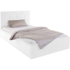 Polsterbett, weiß, B:130cm H:98cm L:210cm, Bezug Bett: 100% Polyester, Bonnell-Federkernmatratze: 51% Polypropylen, 39% Polyester, 10% Baumwolle, Kaltschaummatratze: 100% Polyester, Bezug abnehm- und waschbar bis 60u00b0C, WESTFALIA SCHLAFKOMFORT, Betten,