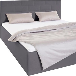 Polsterbett, grau (anthrazit), B:190cm H:98cm L:210cm, Bezug Bett: 100% Polyester, Bonnell-Federkernmatratze: 51% Polypropylen, 39% Polyester, 10% Baumwolle, Kaltschaummatratze: 100% Polyester, Bezug abnehm- und waschbar bis 60u00b0C, WESTFALIA