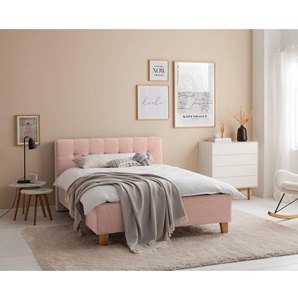 Polsterbett Woodlake I 160 x 200cm Webstoff Mavie Arancione ohne Stauraum Eiche