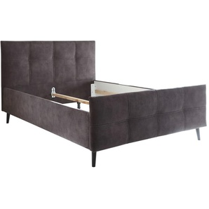 Polsterbett Yaron F in espresso, mit sehr aufwändiger Steppung, Liegefläche ca. 140 x 200 cm