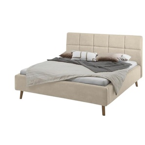 Polsterbettgestell - beige - Materialmix - 196 cm - 114 cm | Möbel Kraft