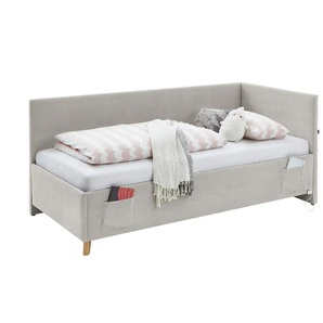 Polsterbettgestell mit USB-Anschluss Cool ¦ beige ¦ Maße (cm): B: 100 H: 90