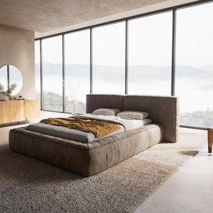 Polsterbettgestell Coperti 140x200 cm Mikrofaser Taupe Vintage, Polsterbetten