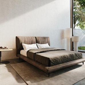 Polsterbettgestell Cusino 140x200 cm Mikrofaser Taupe Vintage, Polsterbetten