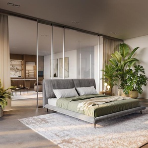 Polsterbettgestell Cusino 180x200 cm Mikrofaser Grau, Polsterbetten