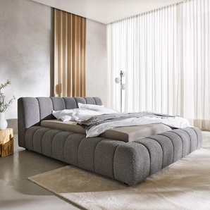 Polsterbettgestell Cutio 140x200 cm Bouclé Silbergrau, Polsterbetten