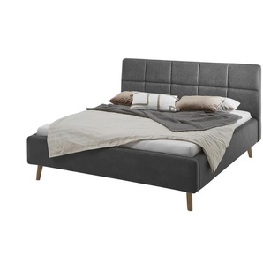 Polsterbettgestell - grau - Materialmix - 196 cm - 114 cm | Möbel Kraft