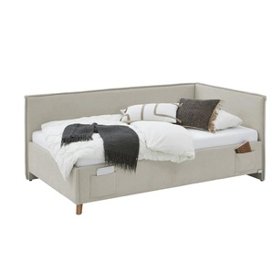 Polsterbettgestell mit trendiger Kederumrahmung Fun ¦ beige ¦ Maße (cm): B: 133 H: 90