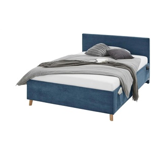 Polsterbettgestell mit USB-Anschluss Cool ¦ blau ¦ Maße (cm): B: 150 H: 90