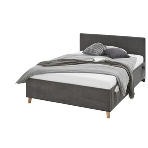 Polsterbettgestell mit USB-Anschluss Cool ¦ grau ¦ Maße (cm): B: 150 H: 90