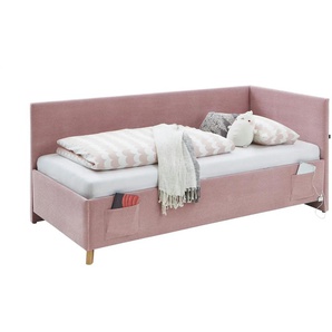 Polsterbettgestell mit USB-Anschluss Cool ¦ rosa/pink ¦ Maße (cm): B: 100 H: 90