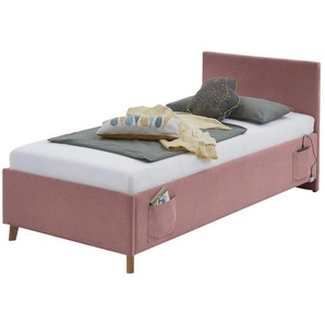 Polsterbettgestell mit USB-Anschluss Cool ¦ rosa/pink ¦ Maße (cm): B: 100 H: 90