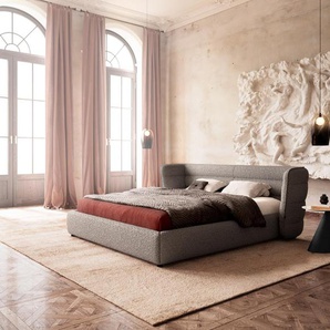Polsterbettgestell Simea 180x200 cm Bouclé Silbergrau, Polsterbetten