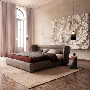 Polsterbettgestell Simea 180x200 cm Mikrofaser Taupe Vintage, Polsterbetten