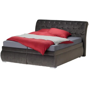 Polsterdoppelbett Debbie | grau | 200 cm | 116 cm |