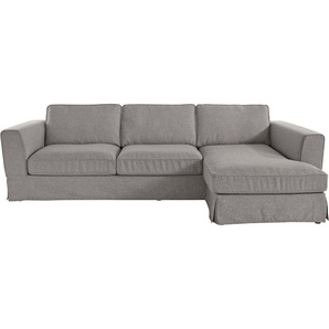 Polsterecke TIMBERS Vintage Sofas Gr. B/H/T: 284 cm x 83 cm x 165 cm, Struktur (100% Polyester), Recamiere rechts, grau (grey) Ecksofa Ecksofas