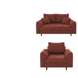 Polstergarnitur 2+1  Maya ¦ rot ¦ Maße (cm): B: 150 H: 81