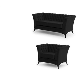 Polstergarnitur 2+1 | schwarz | 175 cm | 78 cm |