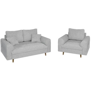 S-STYLE Polstergarnitur 2+1 Trygve - grau - Materialmix - 150 cm - 81 cm | Möbel Kraft