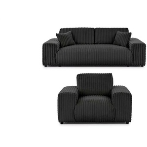 Polstergarnitur 2er-Set | grau | 213 cm | 79 cm |