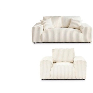 Polstergarnitur 2er-Set  Mollis ¦ beige ¦ Maße (cm): B: 178 H: 79