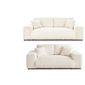 Polstergarnitur 2er-Set  Mollis ¦ beige ¦ Maße (cm): B: 213 H: 79