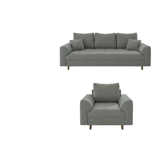 S-STYLE Polstergarnitur 3+1  Lars ¦ grau ¦ Maße (cm): B: 210 H: 81