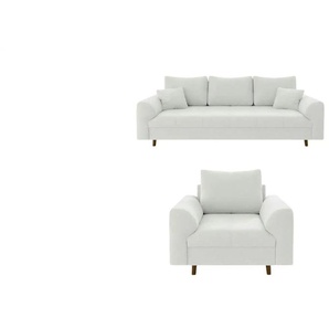 Polstergarnitur 3+1  Lars ¦ weiß ¦ Maße (cm): B: 210 H: 81