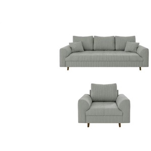 Polstergarnitur 3+1  Maya ¦ grau ¦ Maße (cm): B: 210 H: 81