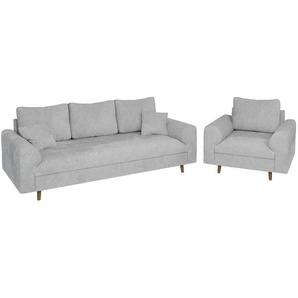 S-STYLE Polstergarnitur 3+1  Trygve ¦ grau ¦ Maße (cm): B: 210 H: 81