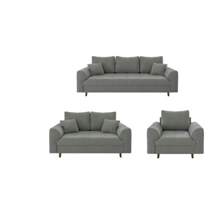 Polstergarnitur 3+2+1  Lars ¦ grau ¦ Maße (cm): B: 210 H: 81