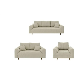 Polstergarnitur 3+2+1  Maya ¦ beige ¦ Maße (cm): B: 210 H: 81