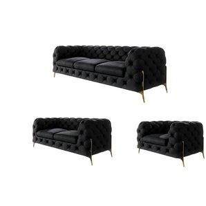 Polstergarnitur 3+2+1 | schwarz | 243 cm | 75 cm |