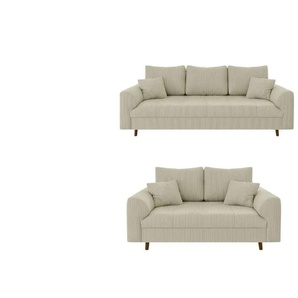 Polstergarnitur 3+2 | beige | 210 cm | 81 cm |