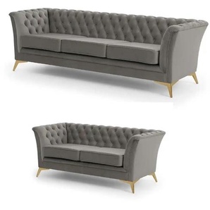 Polstergarnitur 3+2 | grau | 237 cm | 78 cm |