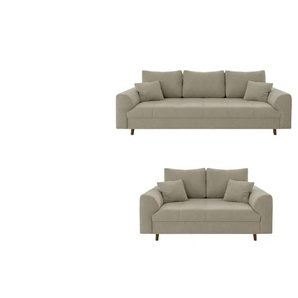 Polstergarnitur 3+2  Lars ¦ beige ¦ Maße (cm): B: 210 H: 81