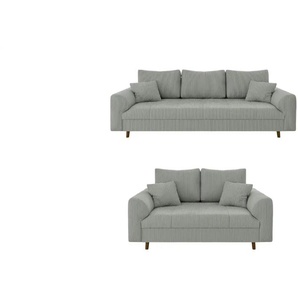 S-STYLE Polstergarnitur 3+2  Maya ¦ grau ¦ Maße (cm): B: 210 H: 81