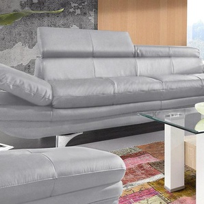 Polstergarnitur COTTA Enterprise Sitzmöbel-Sets Gr. Kunstleder SOFTLUX, mit Kopfteilverstellung-mit Armteilverstellung, grau (hellgrau) Couchgarnituren Sets