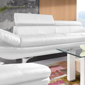Polstergarnitur COTTA Enterprise Sitzmöbel-Sets Gr. Lu x us-Kunstleder, mit Kopfteilverstellung-mit Armteilverstellung, weiß (altweiß) Couchgarnituren Sets