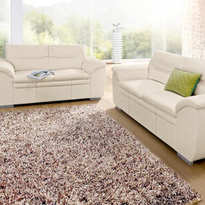 Polstergarnitur COTTA Leandra Sitzmöbel-Sets Gr. Luxus-Microfaser, beige Couchgarnitur Couchgarnituren Sets Sitzmöbel-Sets Set: bestehend aus 2,5- und 2-Sitzer